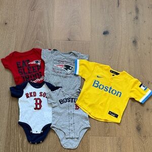 5 Boston and Sports Team Baby Onesies and Jersey Set